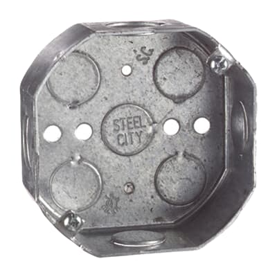 ABB Steel City Octagon Ceiling Electrical Box Pre-Galvanized Steel