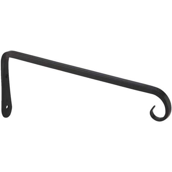 Panacea 10 In. Black Powder-Coated Straight Wrought Iron Hanging Plant Bracket