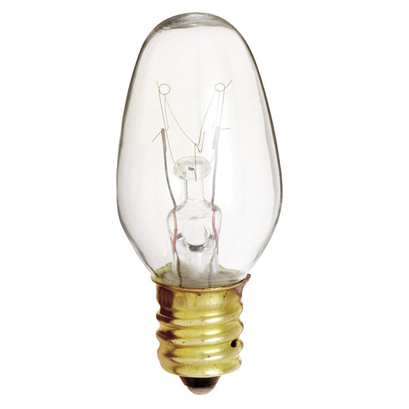 Satco Lighting S4725 7C7 CAND CLEAR 120V 4/CD Incandescent Clear Bulb