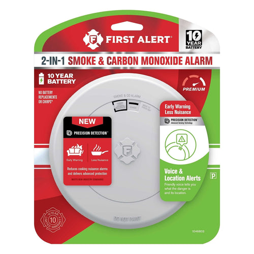 First Alert's SMCO210V 10-Year Sealed Battery Combination Smoke and Carbon Monoxide Alarm with Voice and Location Alerts