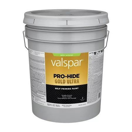 Valspar® Pro-Hide® Gold Ultra Exterior Self-Priming Paint Satin 5 Gallon Clear Base (5 Gallon, Clear Base)