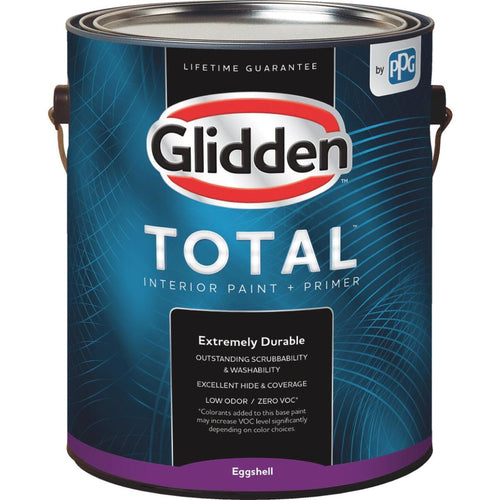 Glidden Total Interior Paint + Primer Eggshell White & Pastel Base 1 Gallon