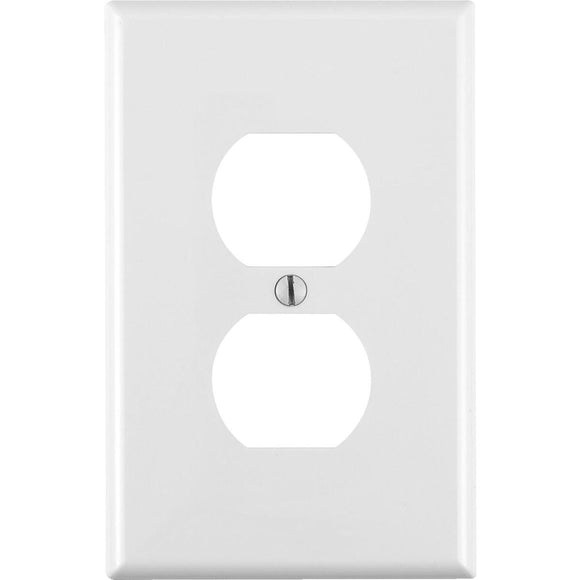 Leviton Mid-Way 1-Gang Thermoplastic Nylon Outlet Wall Plate, White