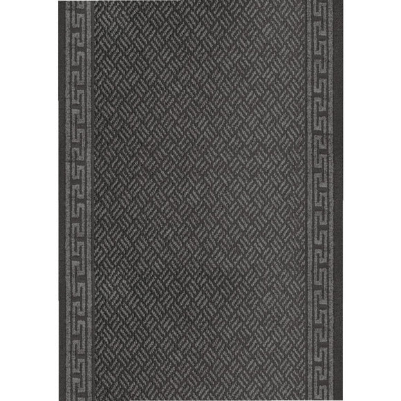 Multy Home Greek Key 26 In. x 60 Ft. Gray Carpet Runner, Indoor/Outdoor