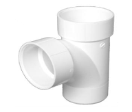 Charlotte Pipe 4-in Dia 90-Degree Schedule 40 Hub X Spigot X Hub PVC DWV Street Sanitary Tee, 4