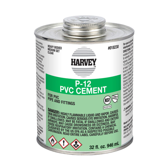 Harvey 32 oz. P-12 PVC Heavy Body Clear Cement