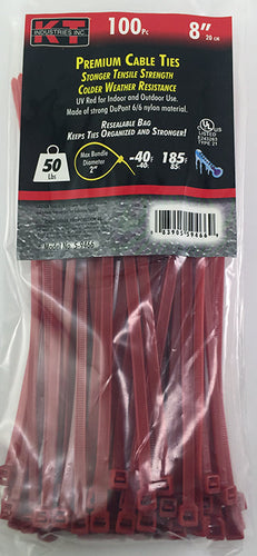 K-T Industries  8 Red Standard Duty, 100/Pk