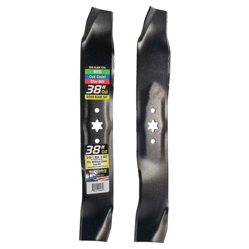 MaxPower Two Blade Set of 3-N-1 Blades for Many 38 in. Cut MTD Cub Cadet
