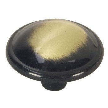 Hardware House 599811 Round Cabinet Knob, Antique Brass 1 1/4 inch