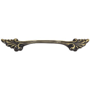 Hardware House 643064 Floral Cabinet Pull, Antique Brass