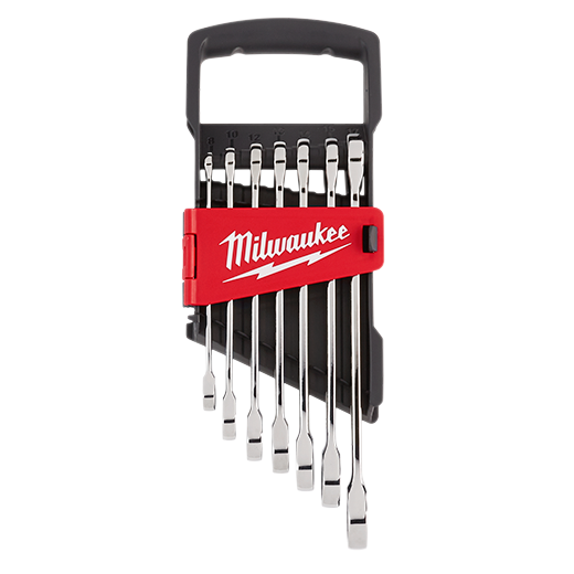 Milwaukee 7pc Ratcheting Combination Wrench Set - Metric