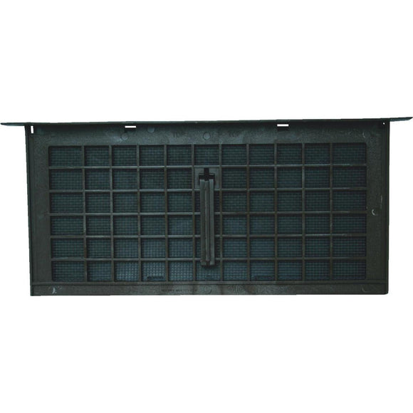 Witten PMD-1 8 In. x 16 In. Black Manual Foundation Ventilator with Damper and Lentil