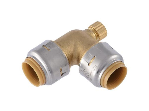 SharkBite Max Push 90-Degree Elbow with Drain / Vent