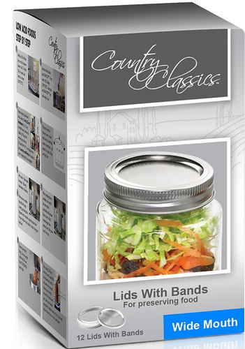 Gossi Country Classics Wide Mouth Canning Lids w/ Band, 12 Pack