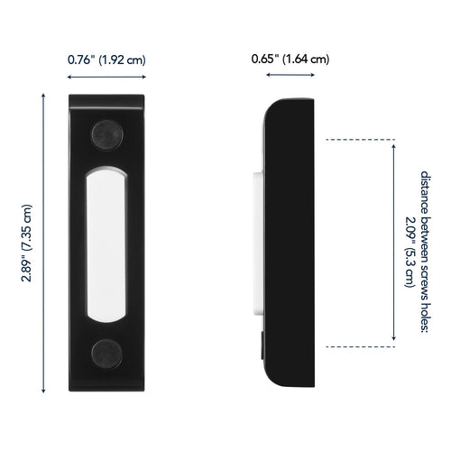 Globe Heath Zenith Black Metal Wired Lighted Push Doorbell Button