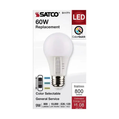 Satco S11771 9A19/LED/3CCT/E26/120V
