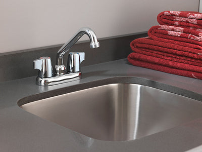Moen Chateau Chrome Two-Handle Low Arc Laundry Faucet