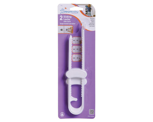 Dreambaby Sliding Locks With Catch - 2 Pack, White
