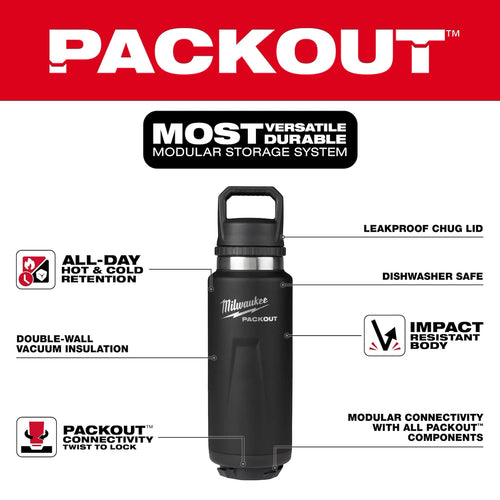 Milwaukee PACKOUT™ 36oz Insulated Bottle with Chug Lid