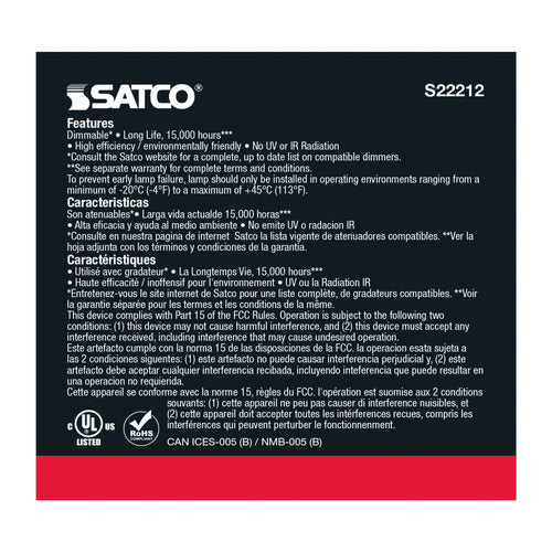Satco Products S22212 8.5PAR30S/LED/930/FL/120V