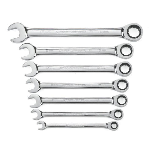 GearWrench 7 Piece 72-Tooth 12 Point Ratcheting Combination Metric Wrench Set