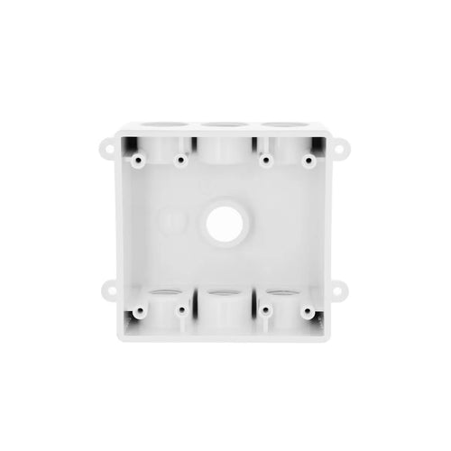 Hubbell 2-Gang Weatherproof Box, Seven 1/2 or 3/4 in. Threaded Outlets, White