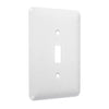 Hubbell TayMac 1-Gang Metal Wallplate, Maxi, Toggle, White Textured