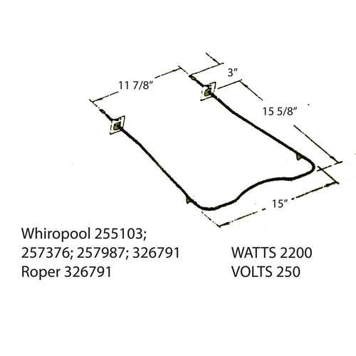 Range Kleen 7523 Bake Element Whirlpool, Roper (2200 W, 250 V)