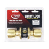Grip Tight Tools Entry Knob Tulip Style Polished Brass Finish US3 - 2 KW1 Keys 6 in 1 Drive In Latch Mobile Home