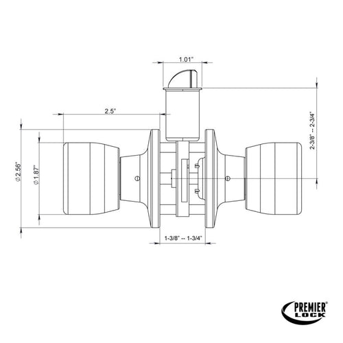 Grip Tight Tools Entry Knob Tulip Style Polished Brass Finish US3 - 2 KW1 Keys 6 in 1 Drive In Latch Mobile Home