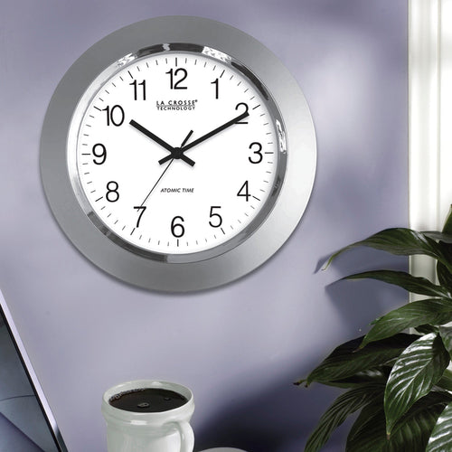 La Crosse Technology Atomic Wall Clock Silver