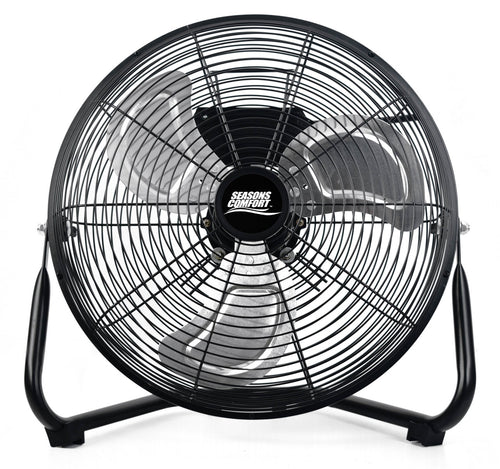 Seasons Comfort 14 Inch High-Velocity Metal Fan 360 Degree Tilt 3 Speeds FHV14