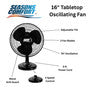 Seasons Comfort 16 Inch Oscillating Tabletop Fan, 3 Speeds, Adjustable Tilt - FTT16