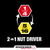 Milwaukee SHOCKWAVE™ Impact Duty 1/4 and 5/16 x 2-1/4 QUIK-CLEAR™ 2-in-1 Magnetic Nut Driver Bulk 25