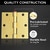 Design House  Interior Door Hinge, Square Radius, 3.5, Satin Brass, 3-Pack