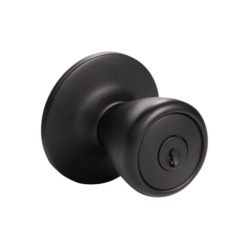 Design House Tulip Keyed Entry Door Knob, Matte Black