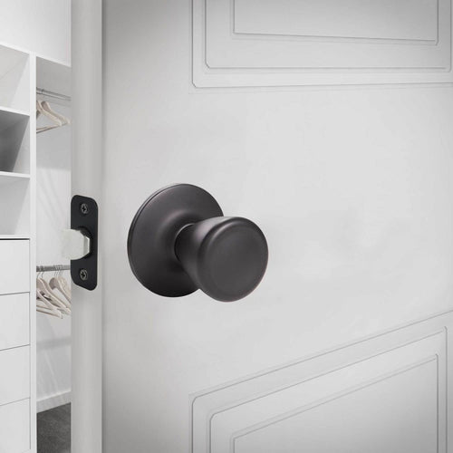 Design House Tulip Passage Door Knob, Matte Black