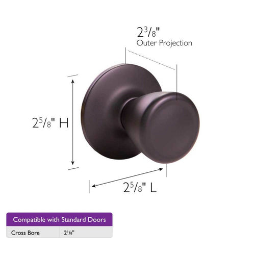 Design House Tulip Dummy Door Knob, Matte Black