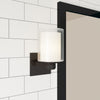 Design House Oslo Indoor 1-Light Wall Sconce, Frosted Glass, Matte Black