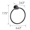 Design House  Eastport Towel Ring, Matte Black