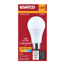 Satco 13.5/10/5 Watt LED A19 Three-Way Lamp
