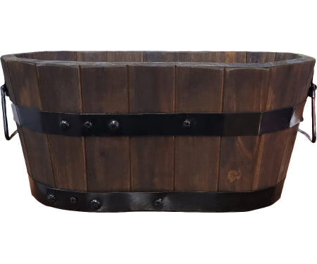 DeVault Enterprises Small Oval Wood Planter Rustic, Durable, and Stylish