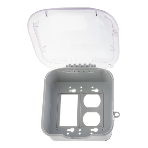 NSI Industries TORK XD210C Extra Duty Dual Gang, Vrt/Hrz Configuration, 2.75 IN In Use Weatherproof Clear Cover