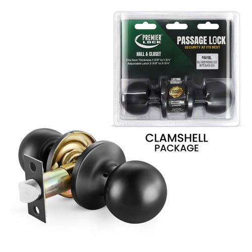 Premier Lock Passage Door Knob - Carded