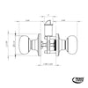 Premier Lock Passage Door Knob - Carded
