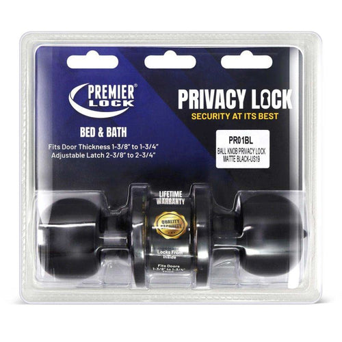 Grip Tight Tools Matte Black Ball Privacy Knob