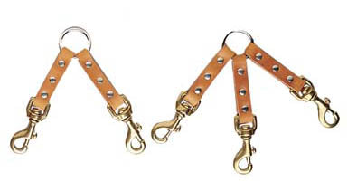Leather Brothers Dog Bully Lead Couplet with Brass Bolt