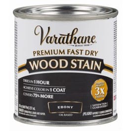 Fast Dry Interior Wood Stain, Oil-Based, Ebony, 1/2-Pint
