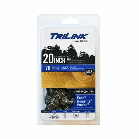 Trilink Saw Chain  20 Chainsaw Chain .325 Semi-Chisel .050 Gauge 78 Drive Links