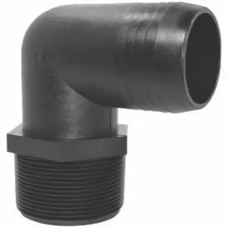 Green Leaf  Hose to Pipe Elbow, 90 deg, 1/4 in, Barb x MPT, Polypropyle